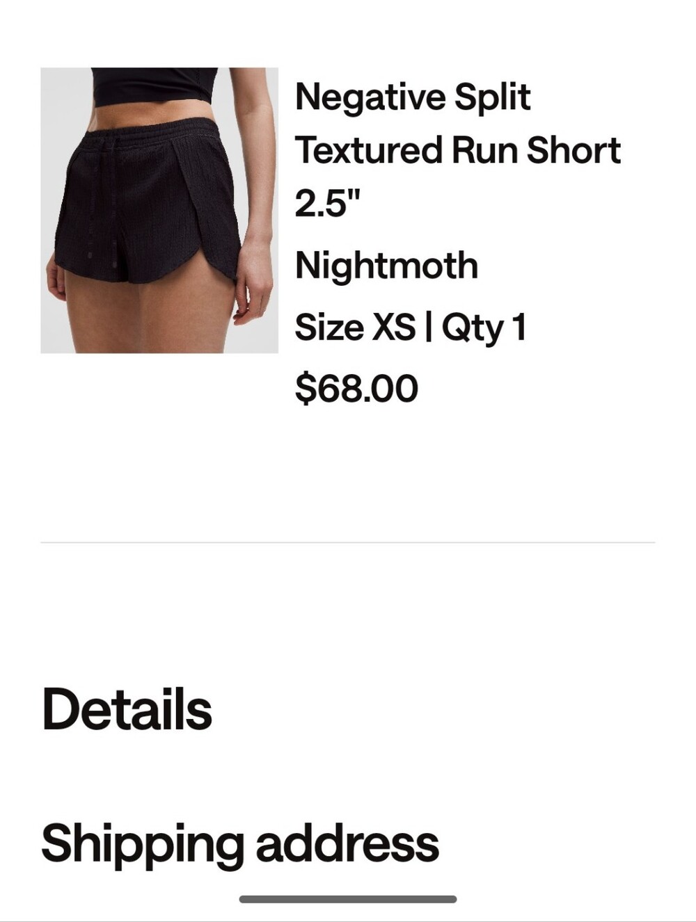 Lululemon Split Textured Run Short 2.5